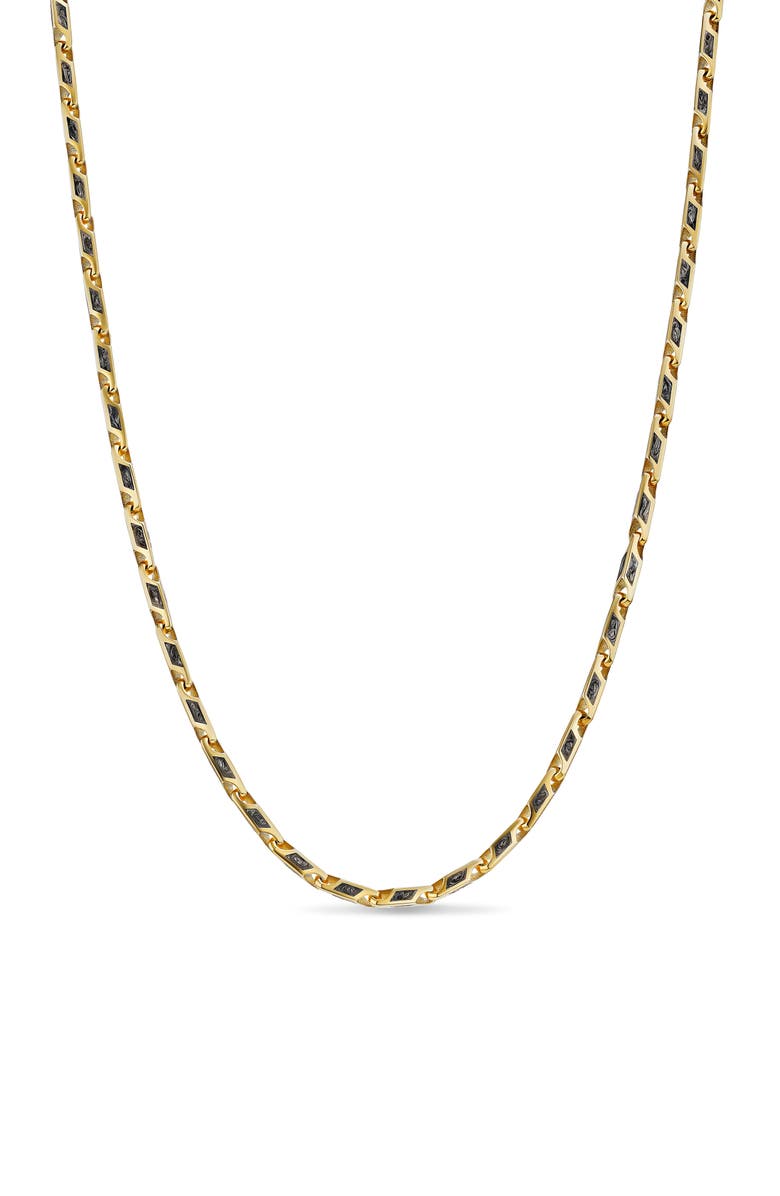 David Yurman Men's Streamline<sup>®</sup> Faceted Chain Necklace in 18K Yellow Gold with Forged Carbon, 4.3mm, Main, color, 