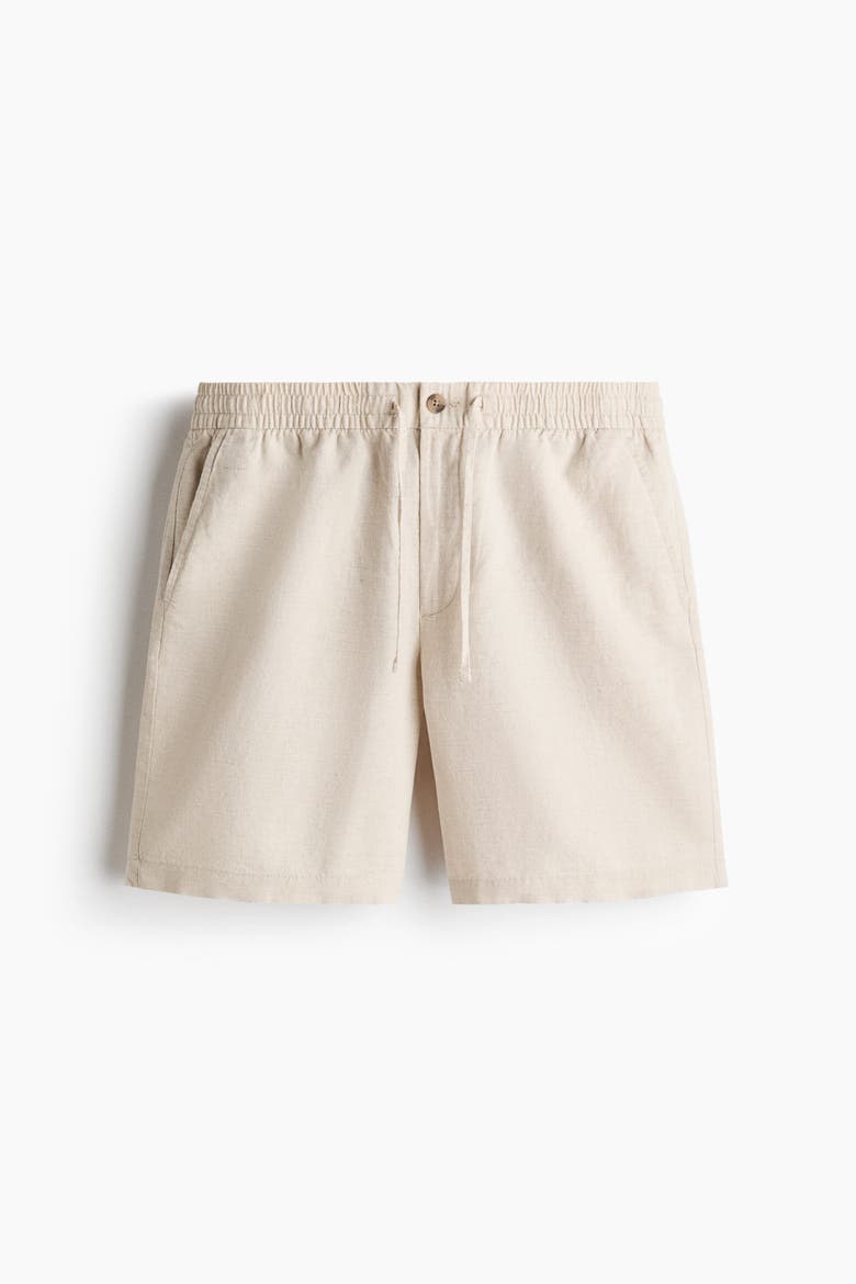 Regular Fit Linen-blend Shorts, Alternate, color, Light beige