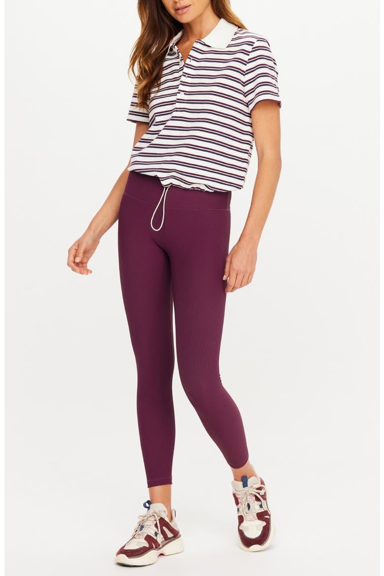Sophie Stripe Organic Cotton Crop Polo, Alternate, color, STRIPE