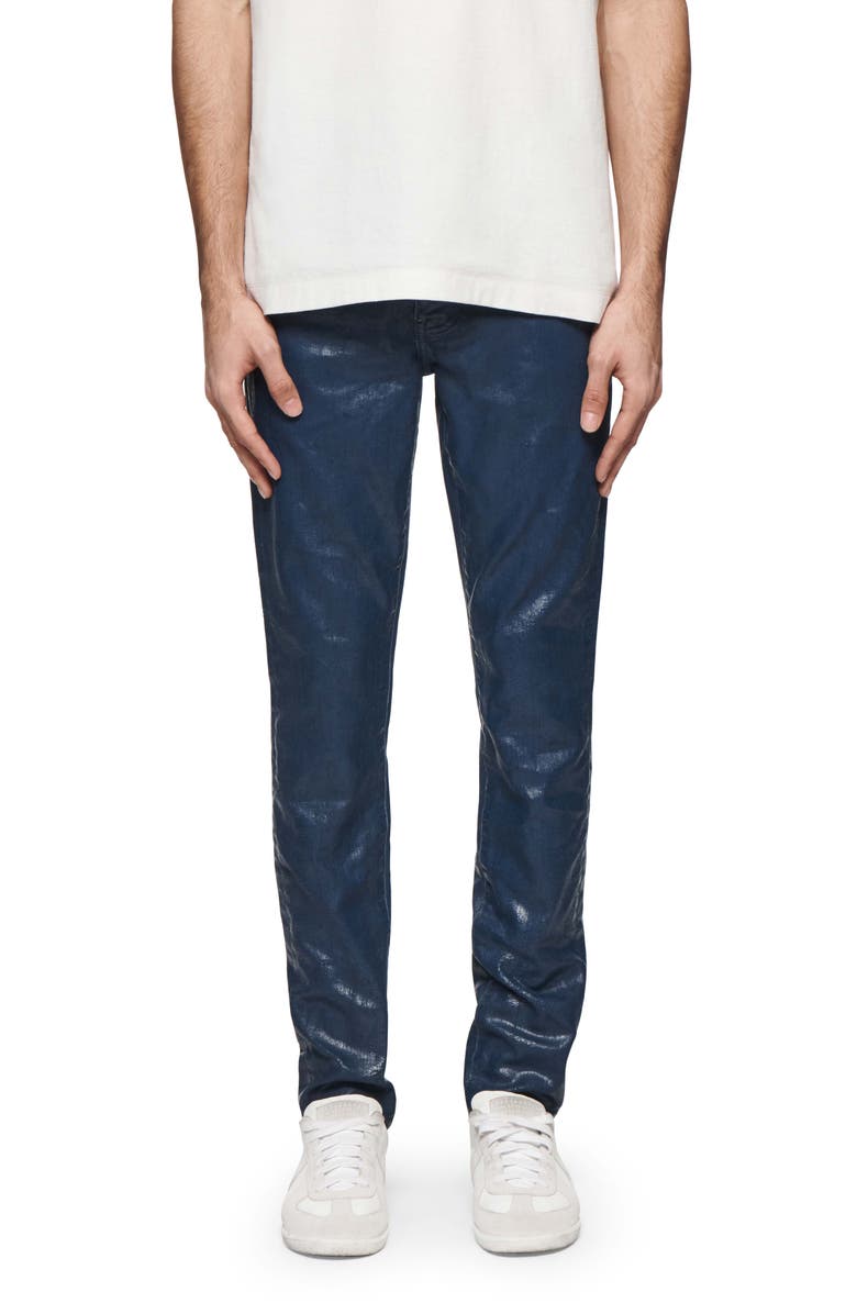 PURPLE BRAND Paint Job Crackled Coated Skinny Jeans, Main, color,