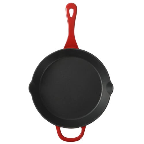 Crock-pot 12 Inch Enameled Cast Iron Round Skillet In Red