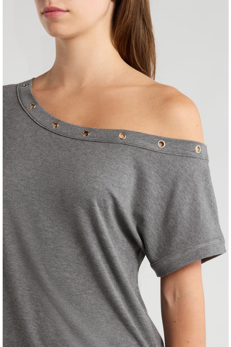 Moxie Grommet Detail One-Shoulder Top, Alternate, color, GRAY
