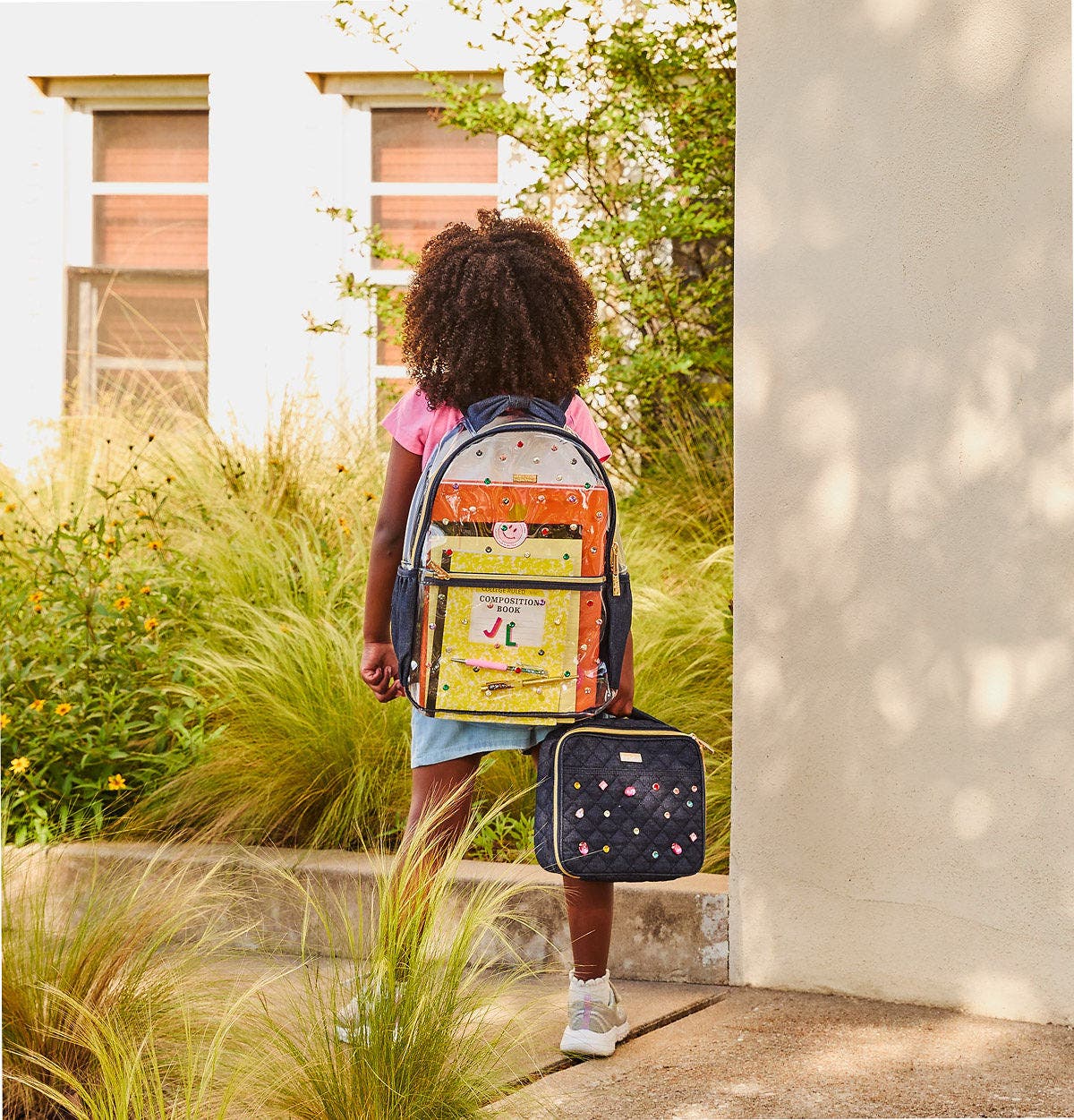 Denim and Gems Clear Backpack by Packed Party | 17" Cute Backpack for Girls, Alternate, color, Multicolor