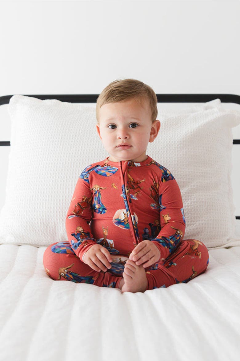 Llama Llama Red Pajama Double Zipper Convertible Romper, Alternate, color, Red