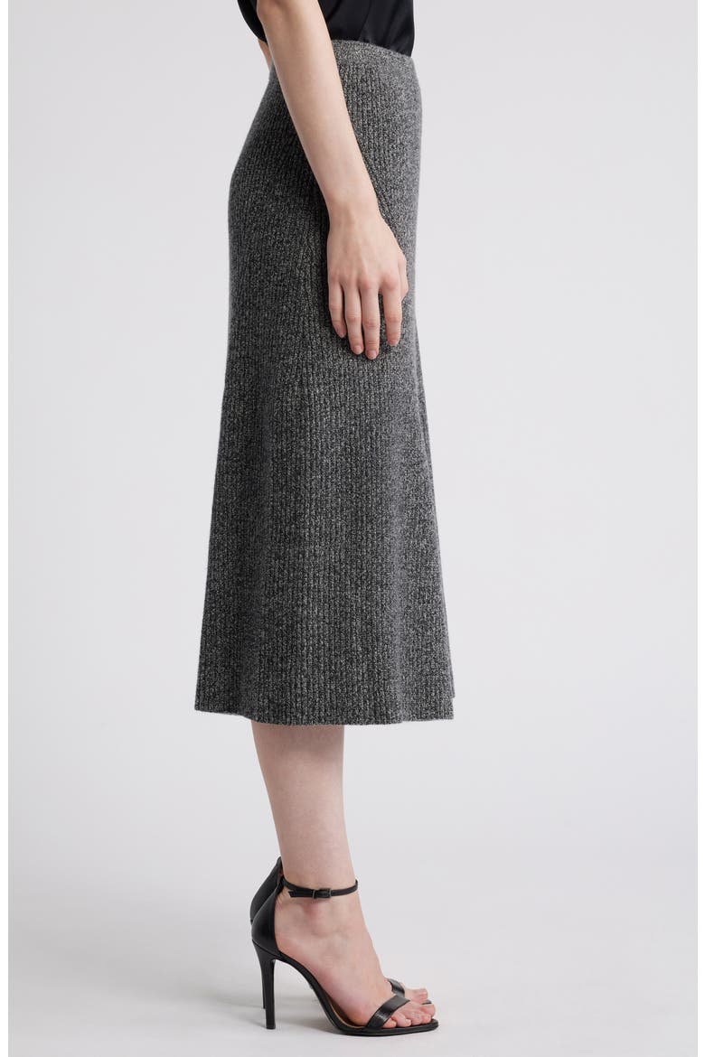 Femi Knit Cashmere Blend Skirt, Alternate, color, HEATHER BLACK