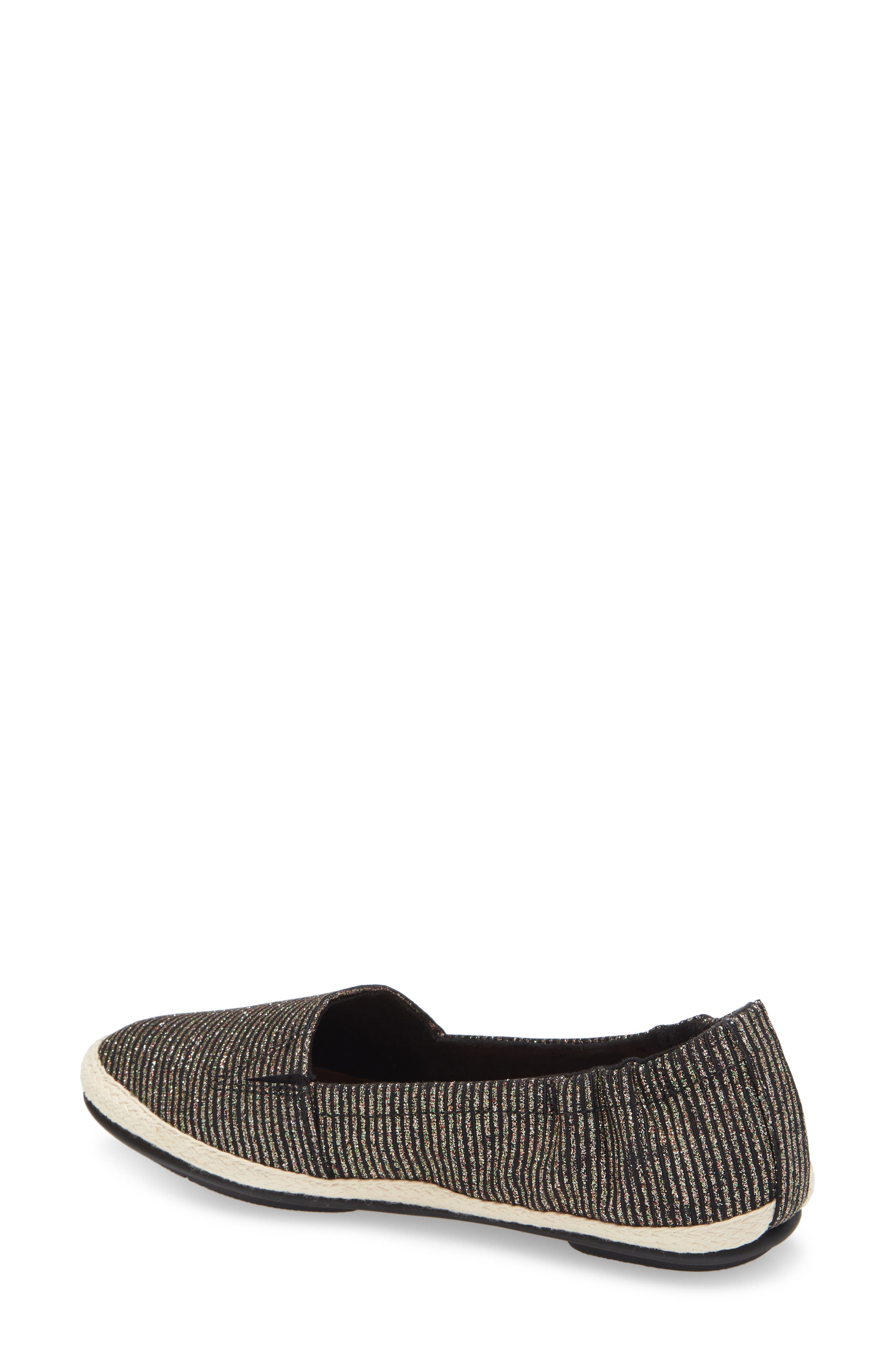 Siren Espadrille Flat, Alternate, color, ALL BLACK GLITTER FABRIC
