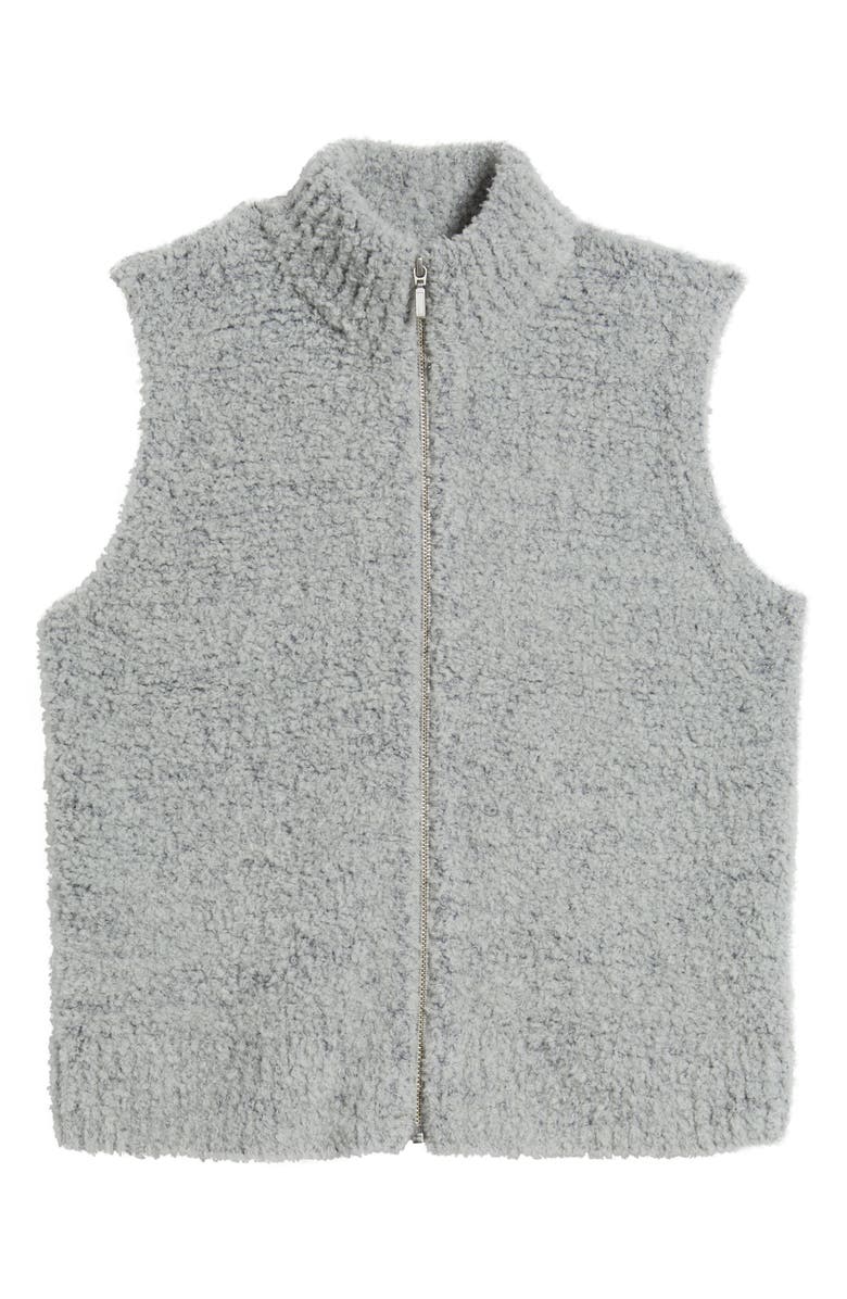 Caslon<sup>®</sup> Wool Blend Bouclé Zip Vest, Alternate, color, Grey Heather