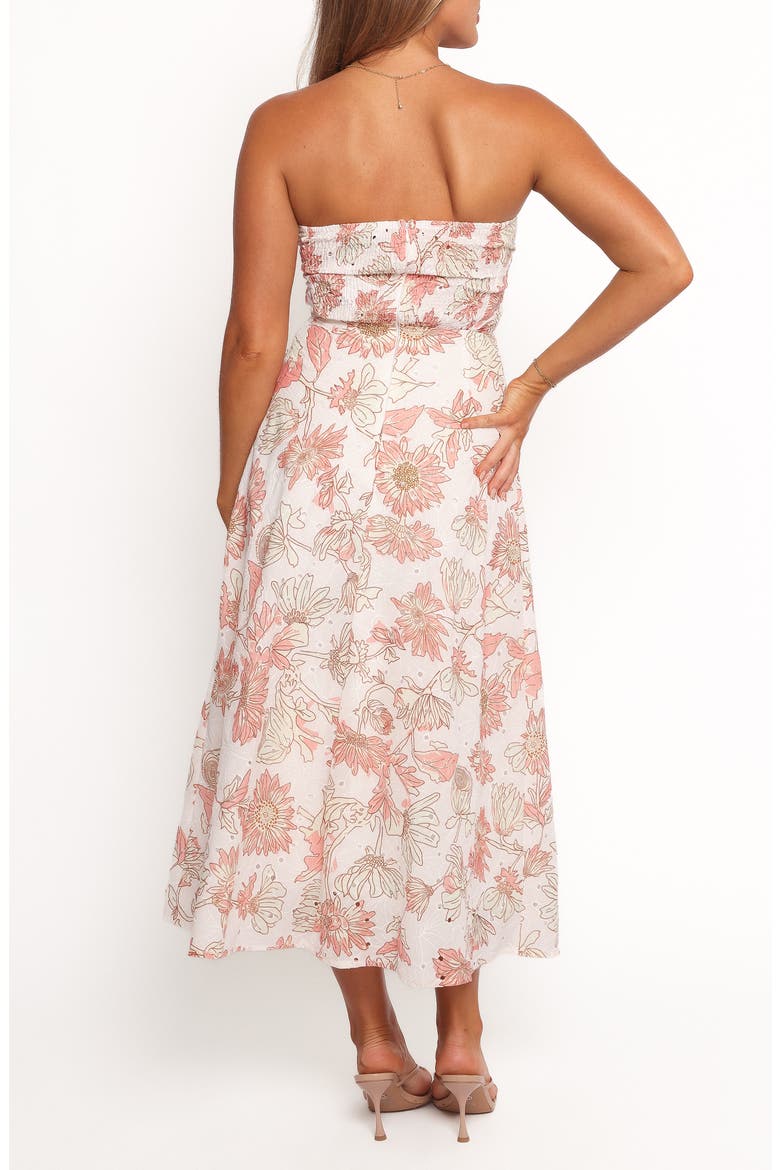 Calantha Print Eyelet Strapless Maxi Dress, Alternate, color, PINK FLORAL