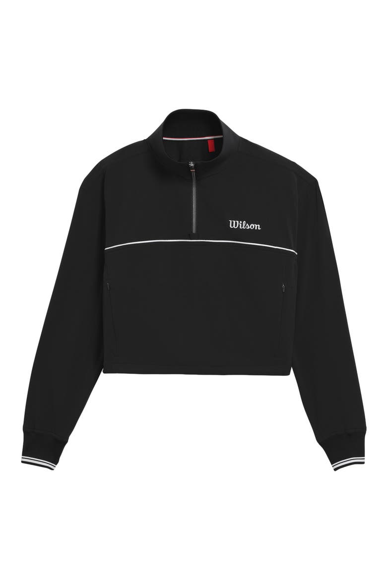 Davenport Woven Popover Quarter Zip Jacket, Alternate, color, BLACK