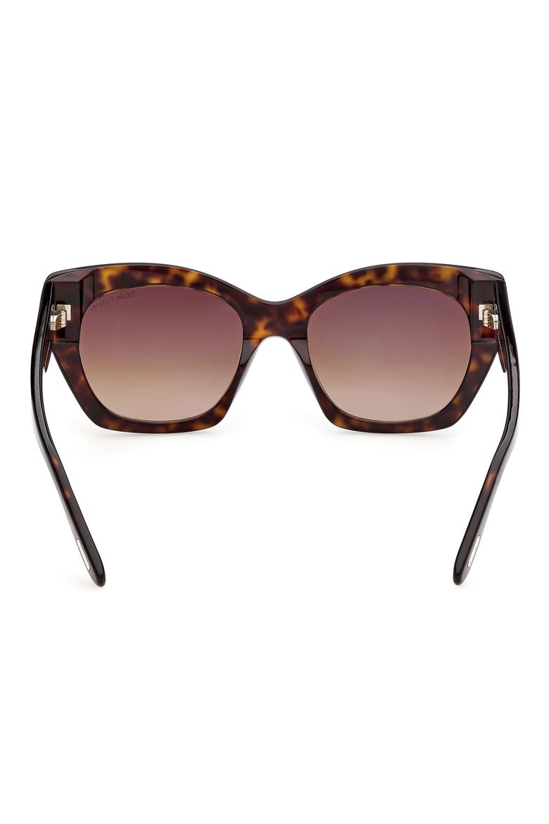 Joni 54mm Gradient Butterfly Sunglasses, Alternate, color, HAVANA / ROSE GOLD / BROWN