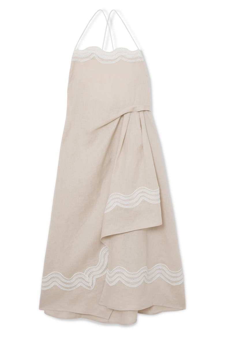 Arla Embroidered Linen Cover-Up Dress, Alternate, color, NEUTRAL