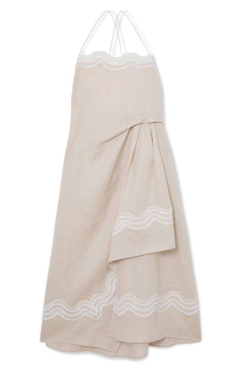 Reiss Arla Embroidered Linen Cover-Up Dress, Alternate, color, Neutral