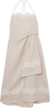 Reiss Arla Embroidered Linen Cover-Up Dress