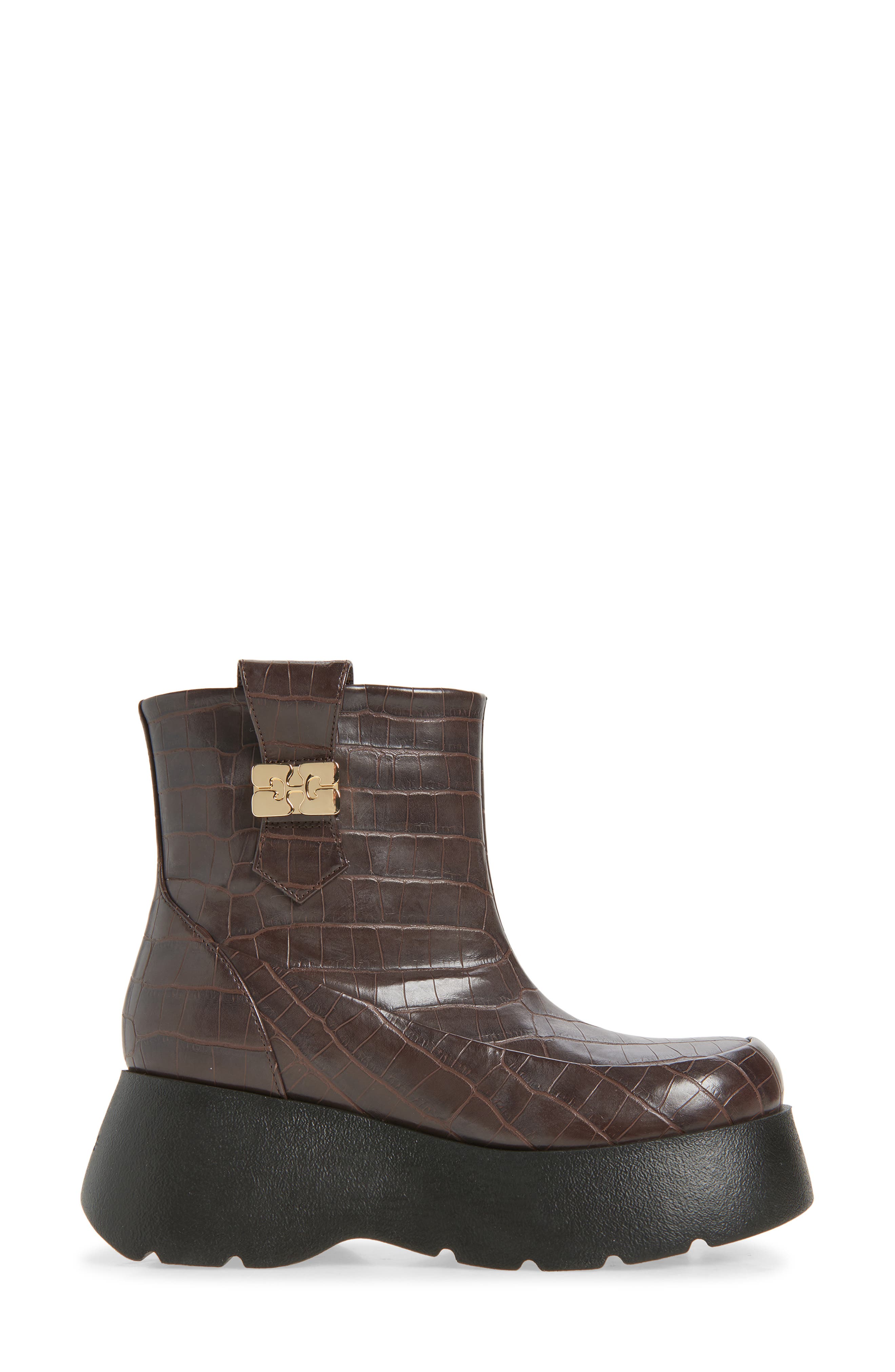 Ganni Kat Platform Bootie, Alternate, color, Chocolate Fondant