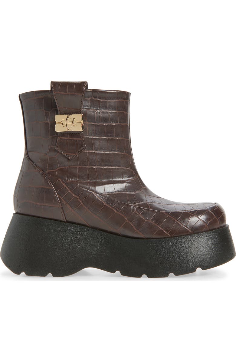 Ganni Kat Platform Bootie, Alternate, color, Chocolate Fondant