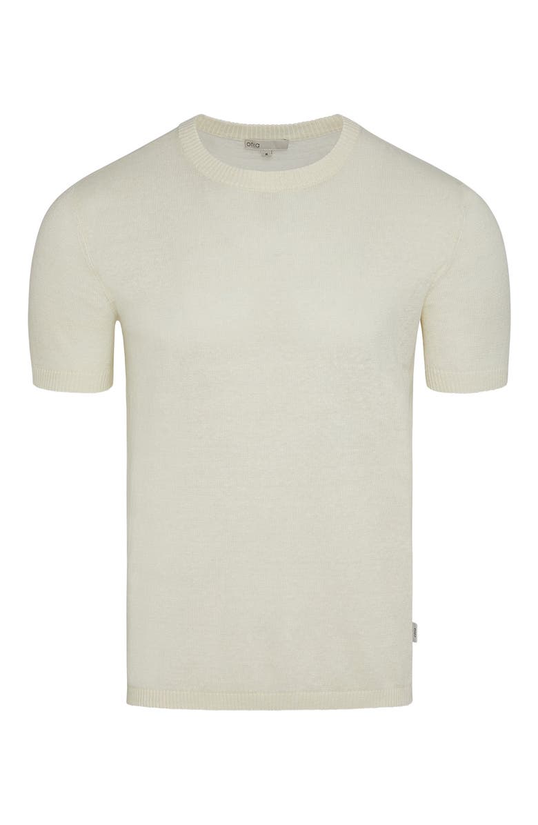 Onia Linen Knit T-Shirt, Alternate, color, Egret