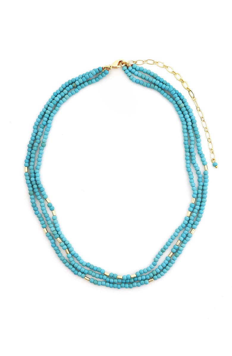 Panacea Turquoise Stone Beaded Layered Necklace, Main, color, Turquoise