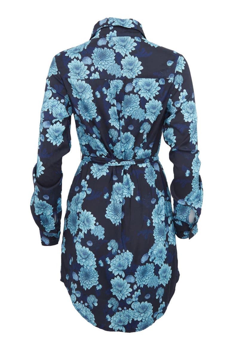 Dorethy Stretch Viscose Shirt Dress, Alternate, color, Serious Floral Navy