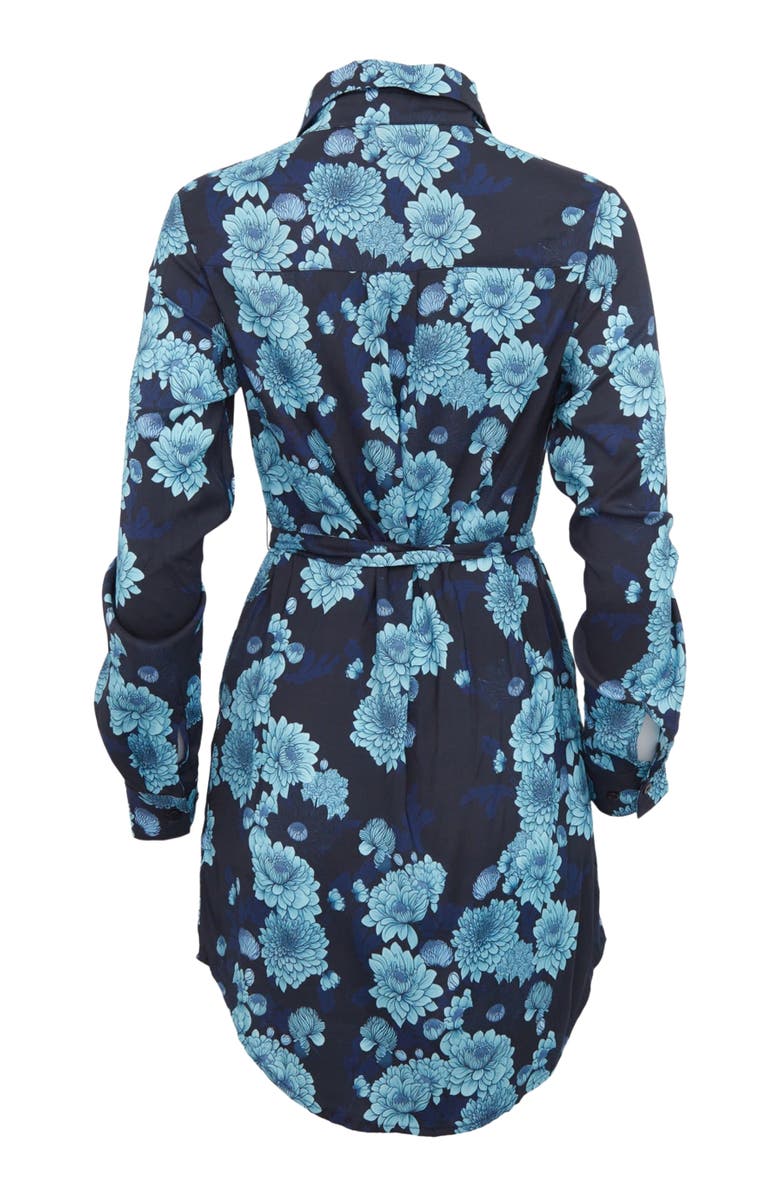 Lords of Harlech Dorethy Stretch Viscose Shirt Dress, Alternate, color, Serious Floral Navy