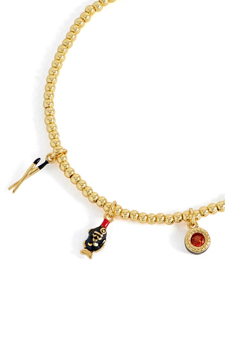Sushi Charm Sienna Stretch Bracelet, Alternate, color, GOLD PLATED