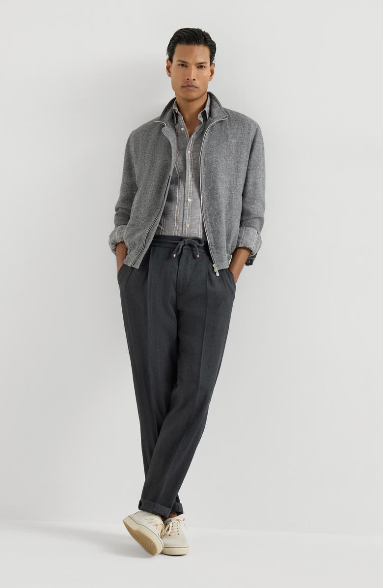 Brunello Cucinelli Shirt with chest pocket, Alternate, color, Grey