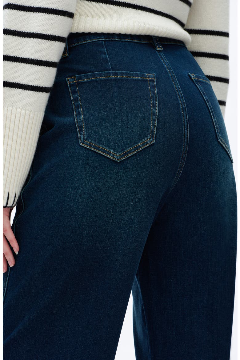 Harem High Waist Straight Leg Jeans, Alternate, color, DARK BLUE