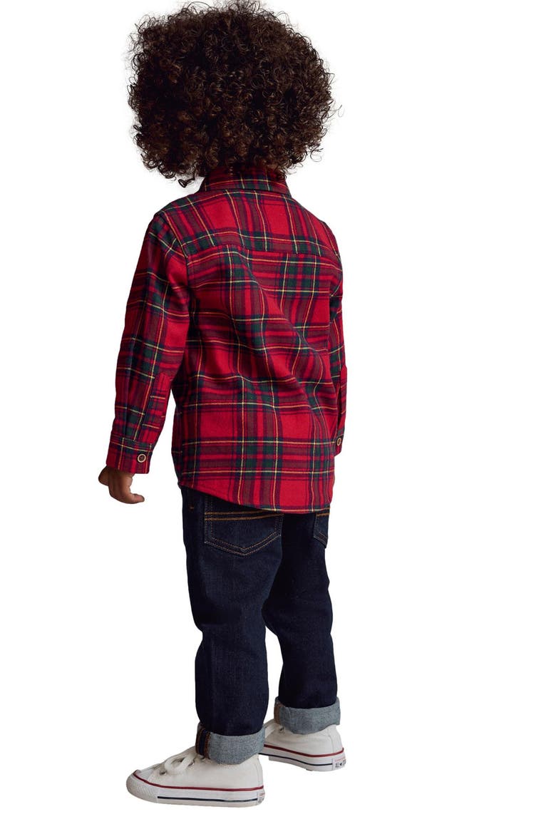 Kids' Tartan Cotton Flannel Button-Up Shirt, Alternate, color, RED
