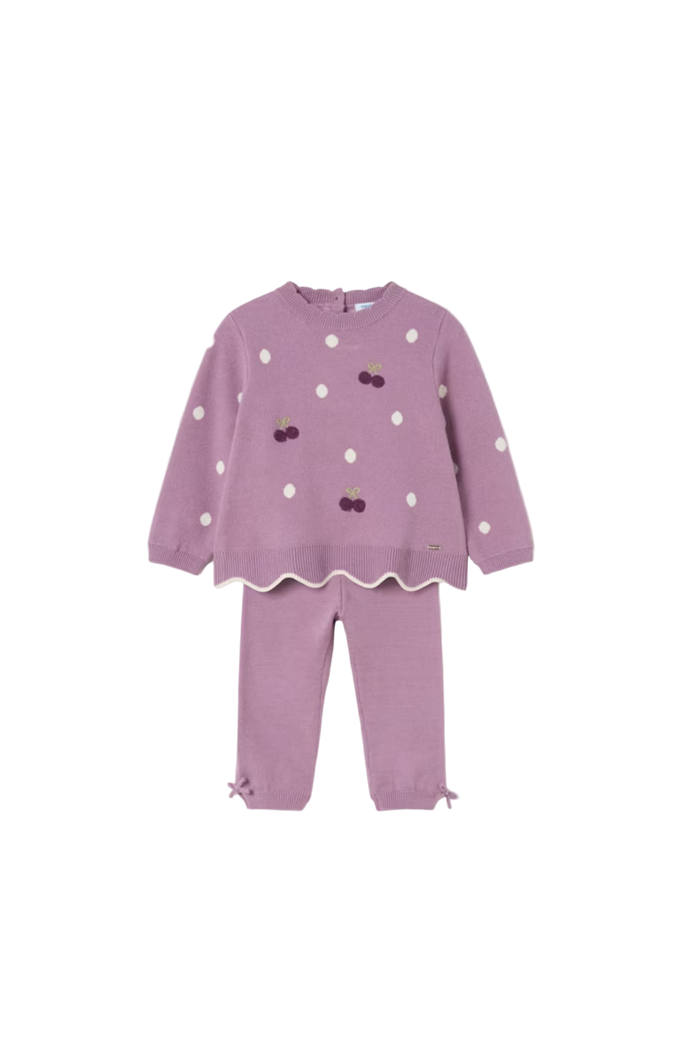 Mayoral Baby Knit Pants and Sweater Set, Main, color, Purple
