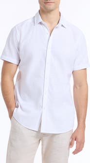 Robert Graham Sutton Linen & Cotton Short Sleeve Button-Up Shirt