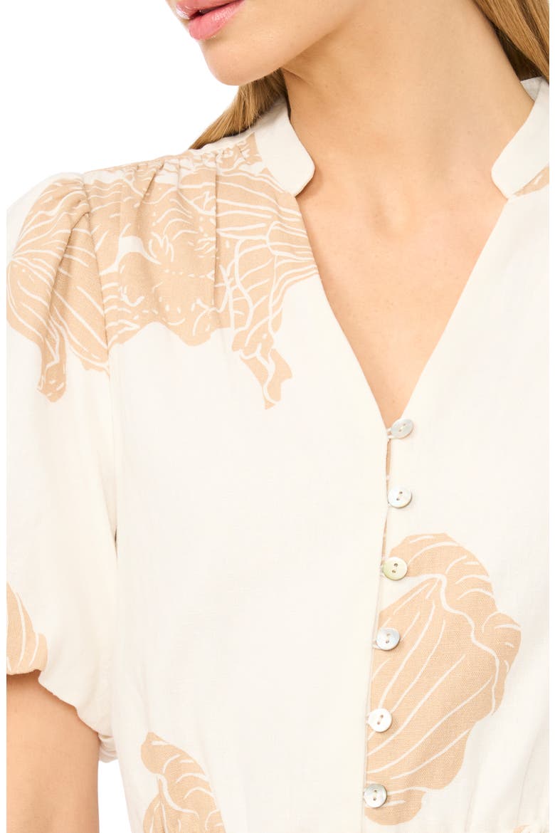 Print Linen Blend Shirtdress, Alternate, color, PEBBLE