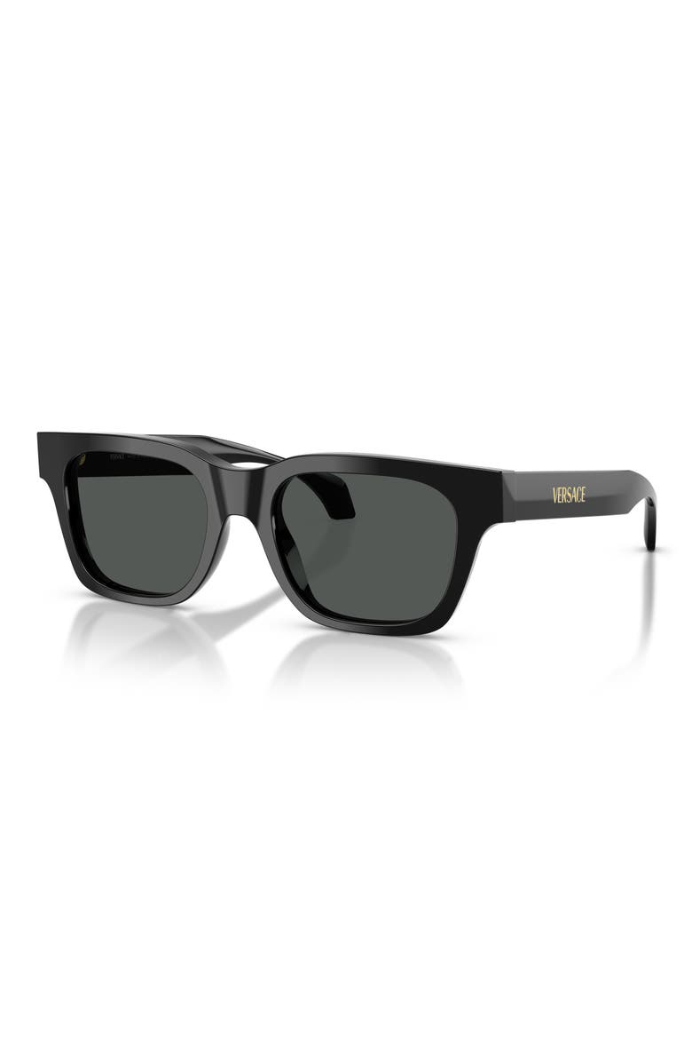 52mm Square Sunglasses, Alternate, color, BLACK / DARK GREY