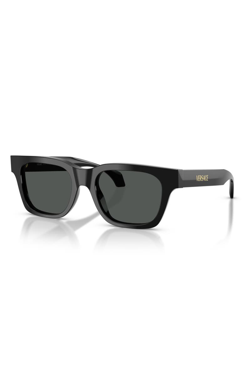 Versace 52mm Square Sunglasses, Alternate, color, Black / Dark Grey