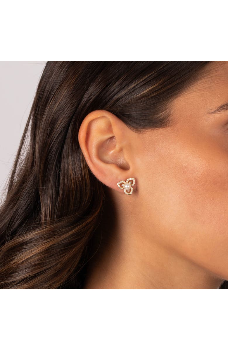 BY ADINA EDEN CZ & Pearl Fancy On The Ear Stud Earring, Alternate, color, 