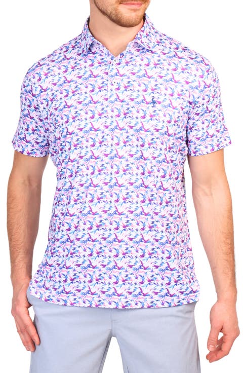 Birds Print Performance Polo