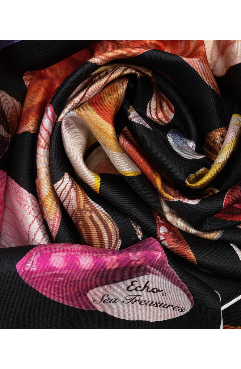 Echo Sea Treasures Scarf, Alternate, color, Black