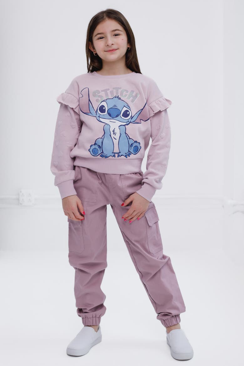 Lilo & Stitch Fleece Sweatshirt and Pants Set, Alternate, color, Stitch Pink Mauve