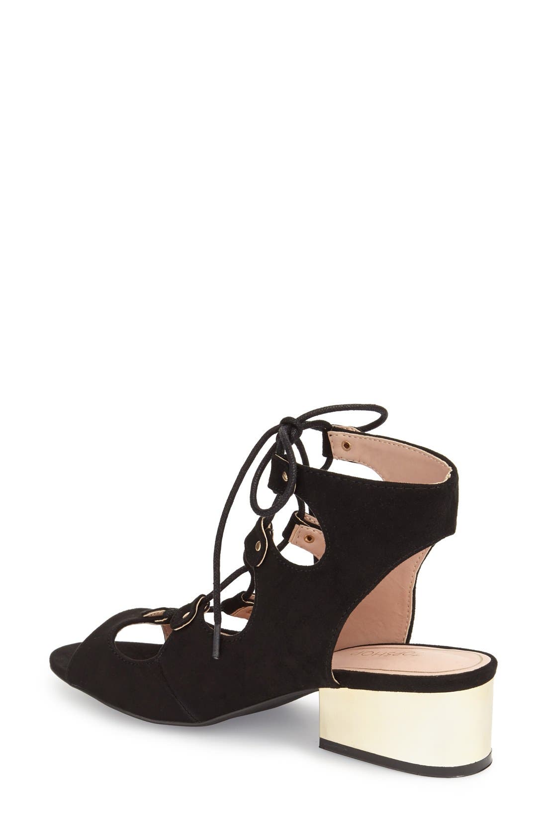 Topshop 'Daily' Ghillie Sandal, Alternate, color, 
