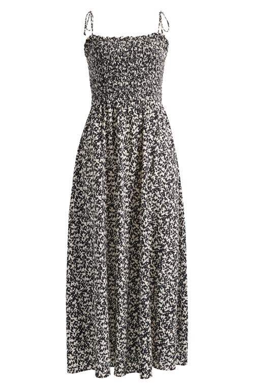 MADEWELL MADEWELL FLORAL SMOCKED SQUARE NECK MIDI SUNDRESS 