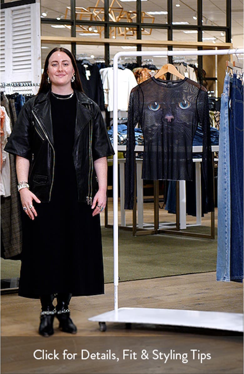 Kaylee Dew Drop Printed Long Sleeve Mesh Top, sales video thumbnail