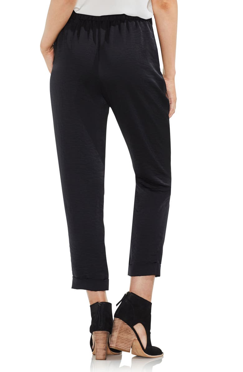 Vince Camuto Hammered Satin Crop Jogger Pants, Alternate, color,