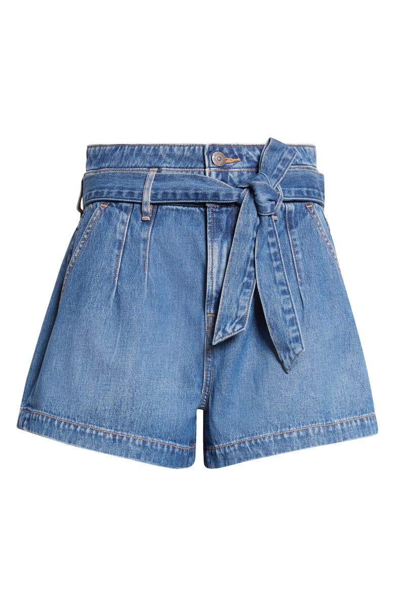 Veronica Beard Jaylen Tie Waist Denim Shorts, Main, color, Serendipity