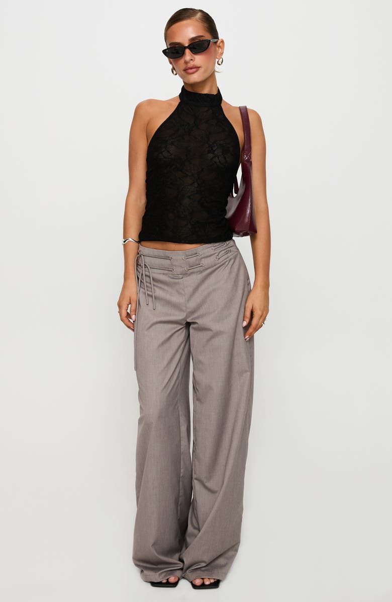 Princess Polly Hotter Than Fire Lace Halter Top, Alternate, color, 