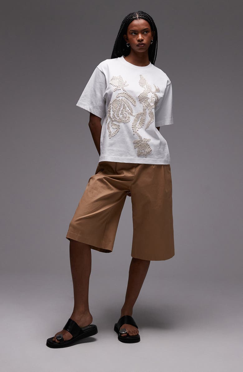 Topshop Embroidered Oversized T-Shirt, Alternate, color,