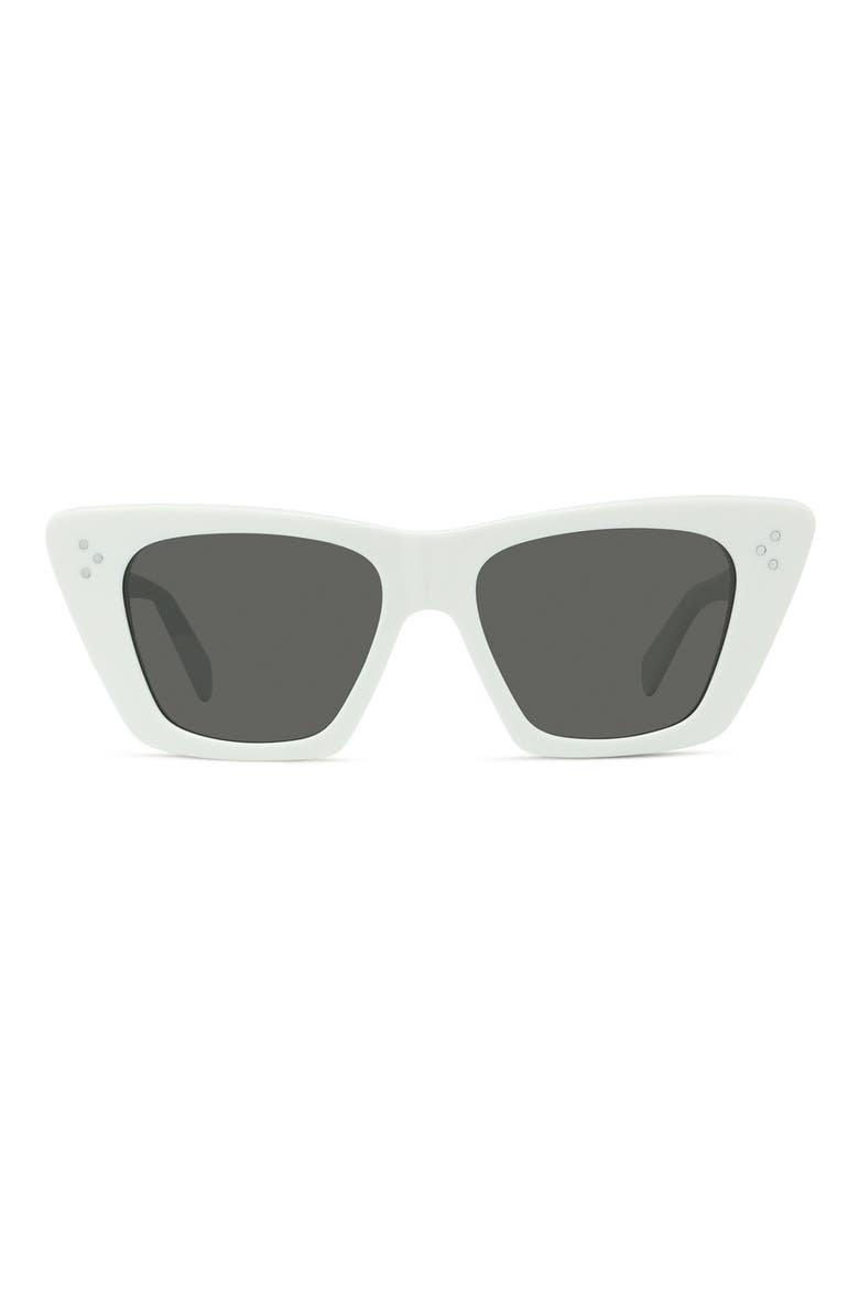51mm Cat Eye Sunglasses, Main, color, IVORY / SMOKE