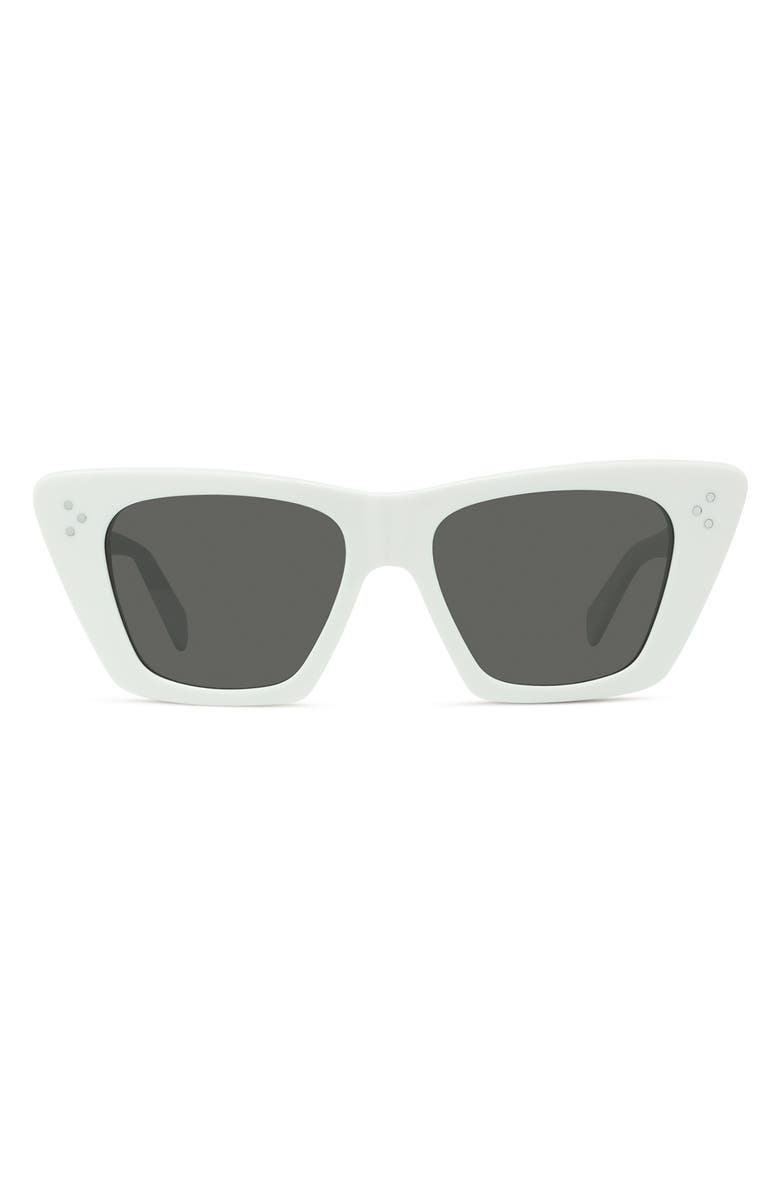 CELINE 51mm Cat Eye Sunglasses, Main, color, Ivory / Smoke
