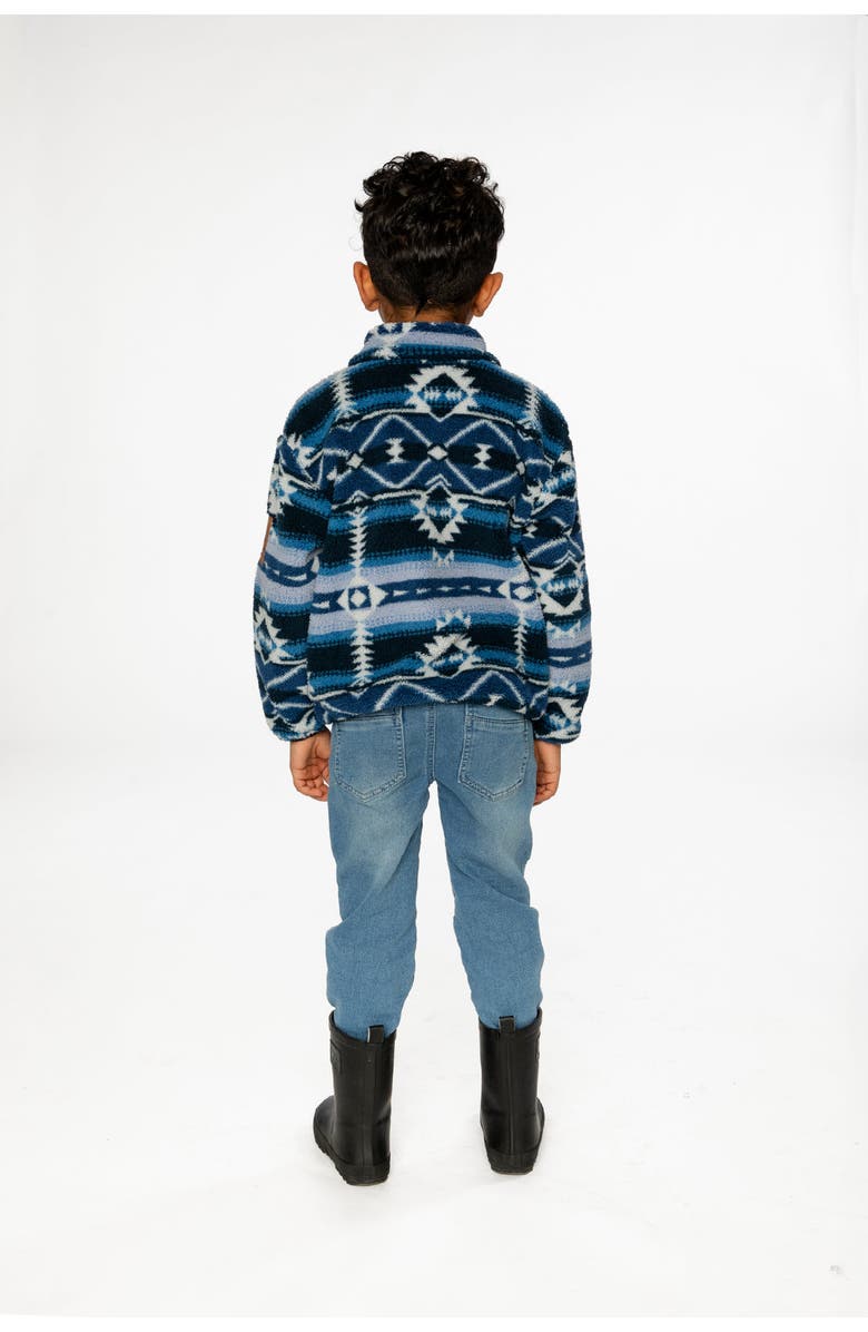 Deux par Deux Mid-Season Plush Half Zip Kangaroo Pocket Pullover Jacket, Alternate, color,