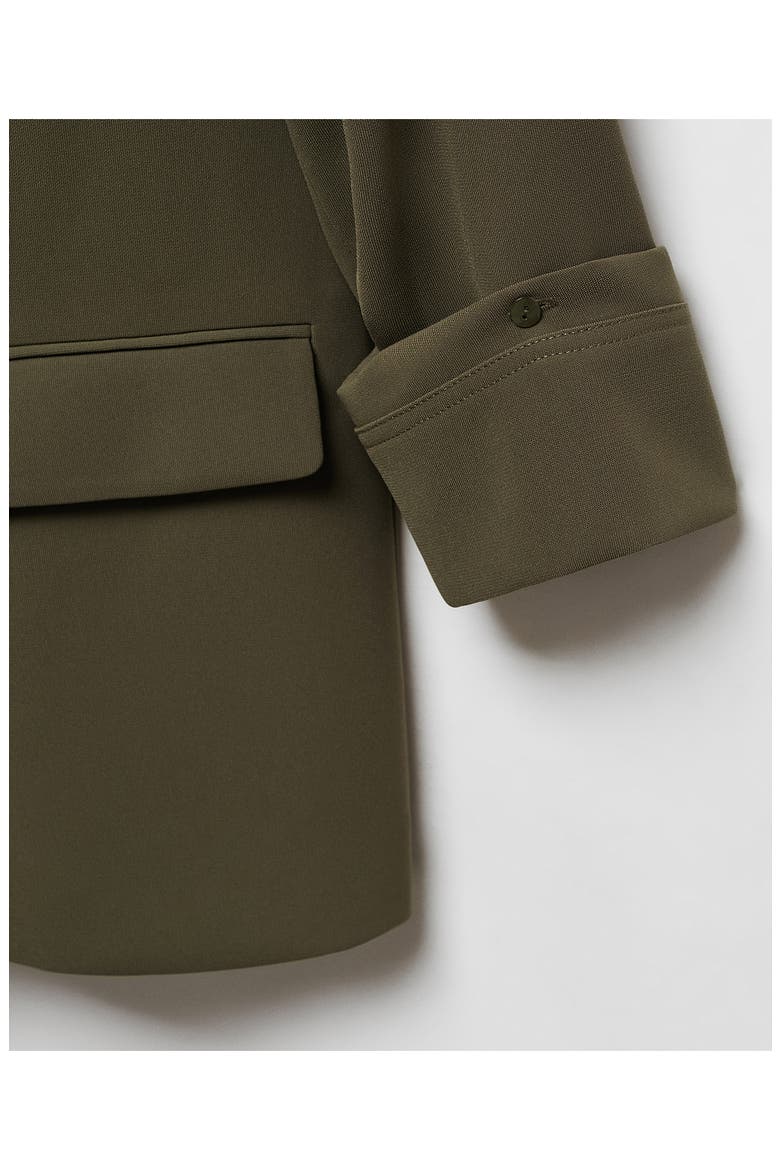 Gathered Sleeve Blazer, Alternate, color, KHAKI GREEN