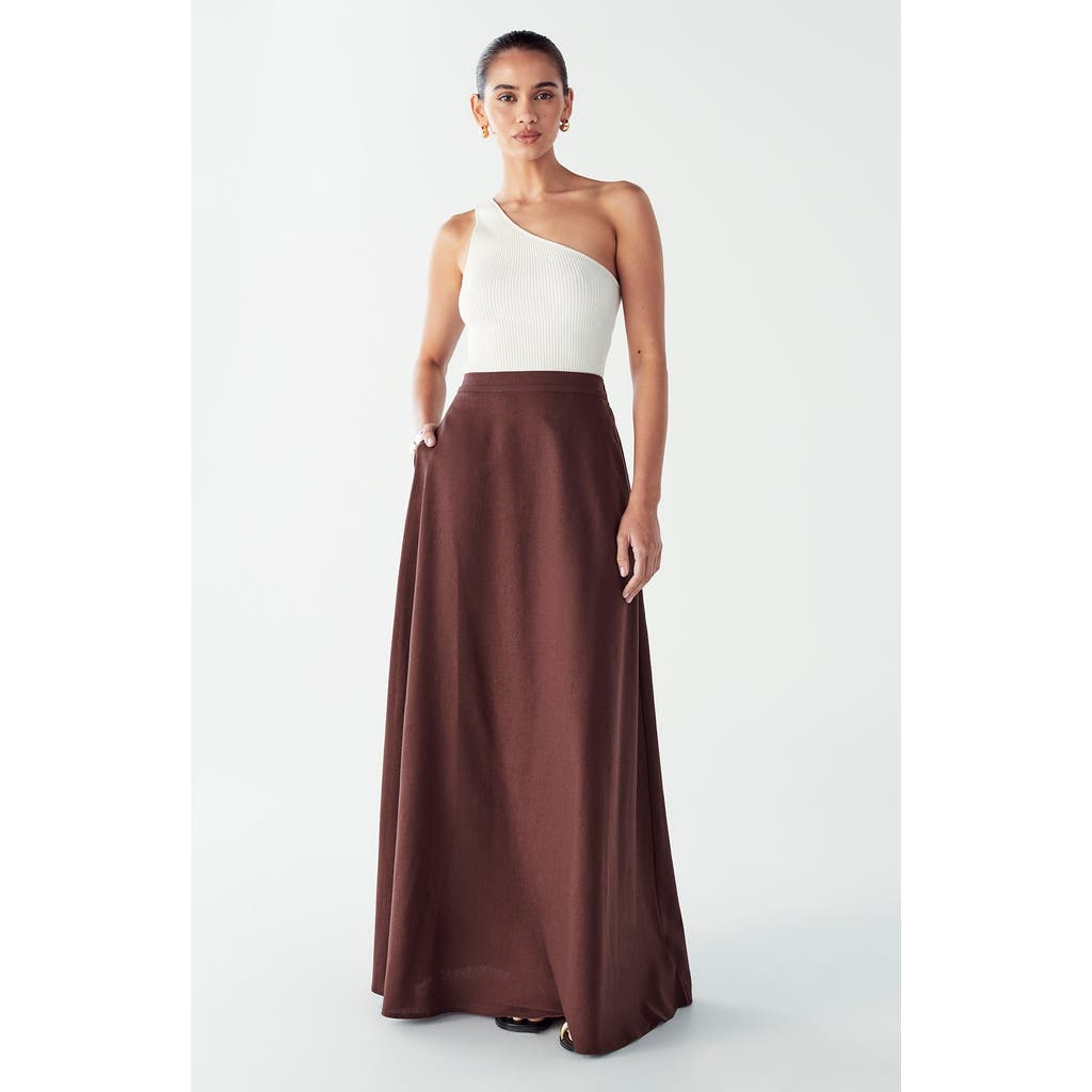 Willa Isla Maxi Skirt In Brown
