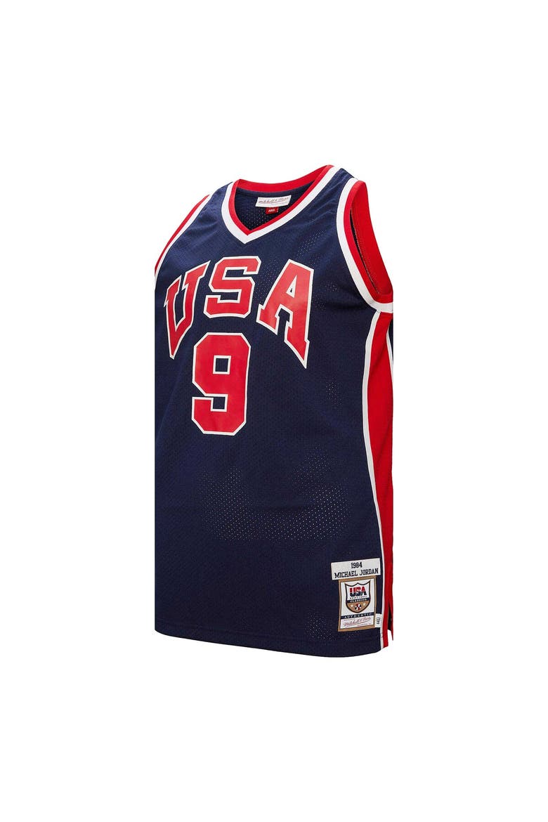 Men's Mitchell & Ness Michael Jordan Navy USA Basketball 1984 Authentic Jersey, Alternate, color, Navy