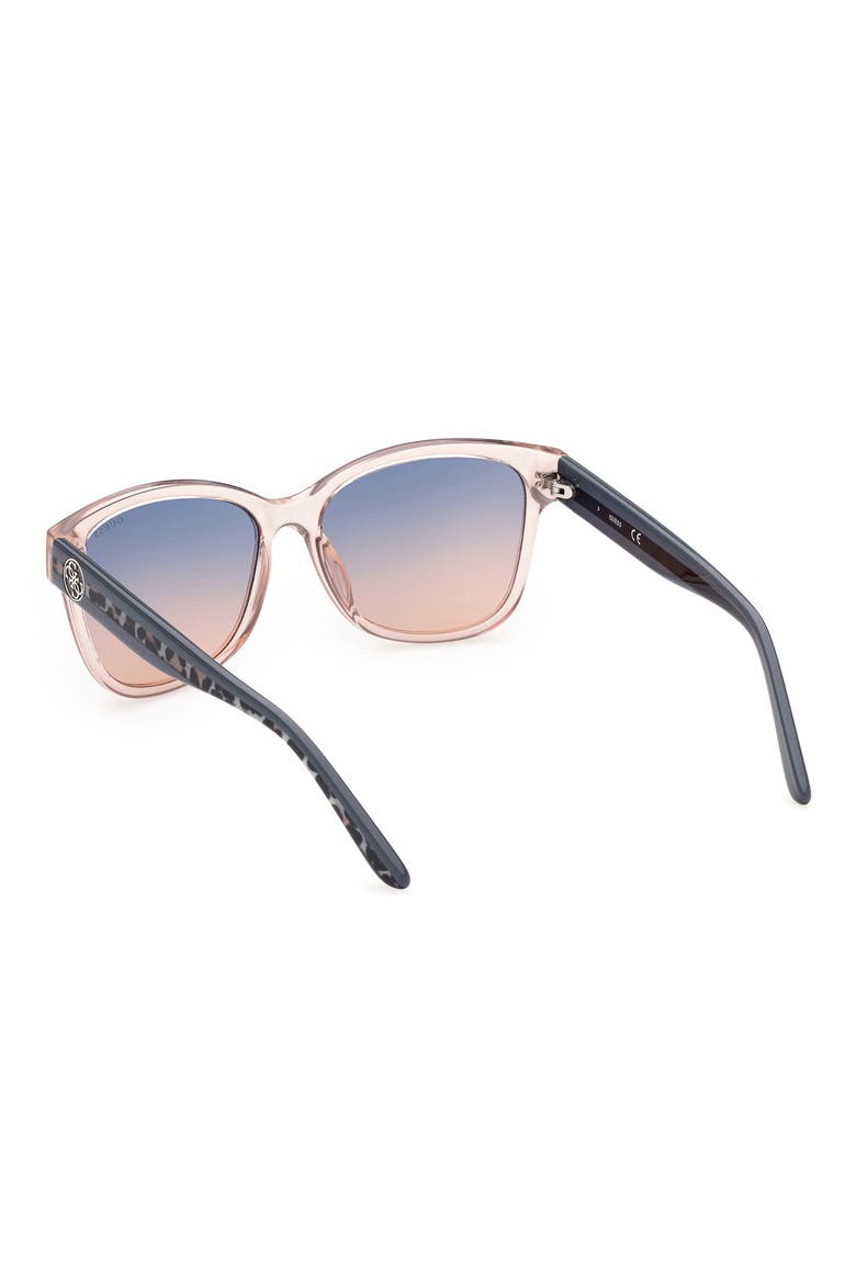 Square Sunglasses, Alternate, color, SHINY BEIGE / GRADIENT BLUE